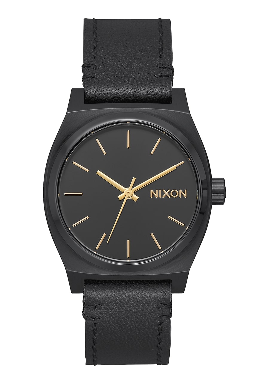 MEDIUM TIME TELLER LEATHER ALL BLACK A1172001