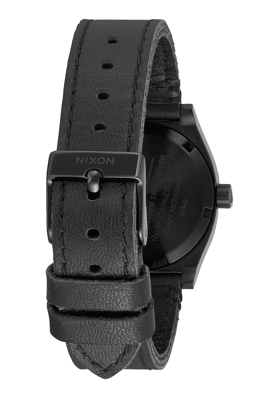 MEDIUM TIME TELLER LEATHER ALL BLACK A1172001