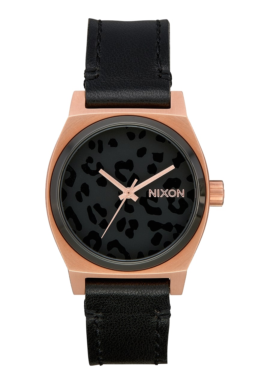MEDIUM TIME TELLER LEATHER ROSEGOLD / BLACK CHEETAH A11723003